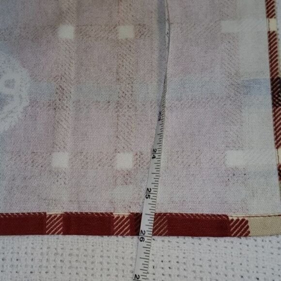 Holiday Ornament "PEACE" Soft Red/Cream/Green Decorative 17"x26" Cotton Towels - Picture 5 of 7